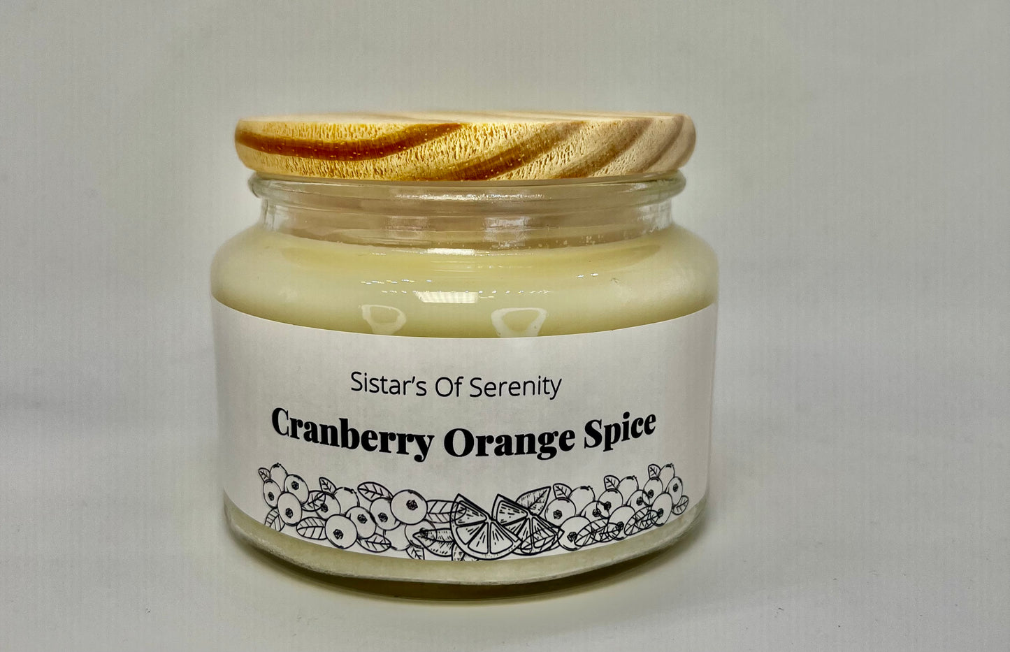 Cranberry Orange Spice Glass Candle