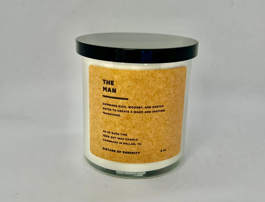 The Man 8oz Glass Candle