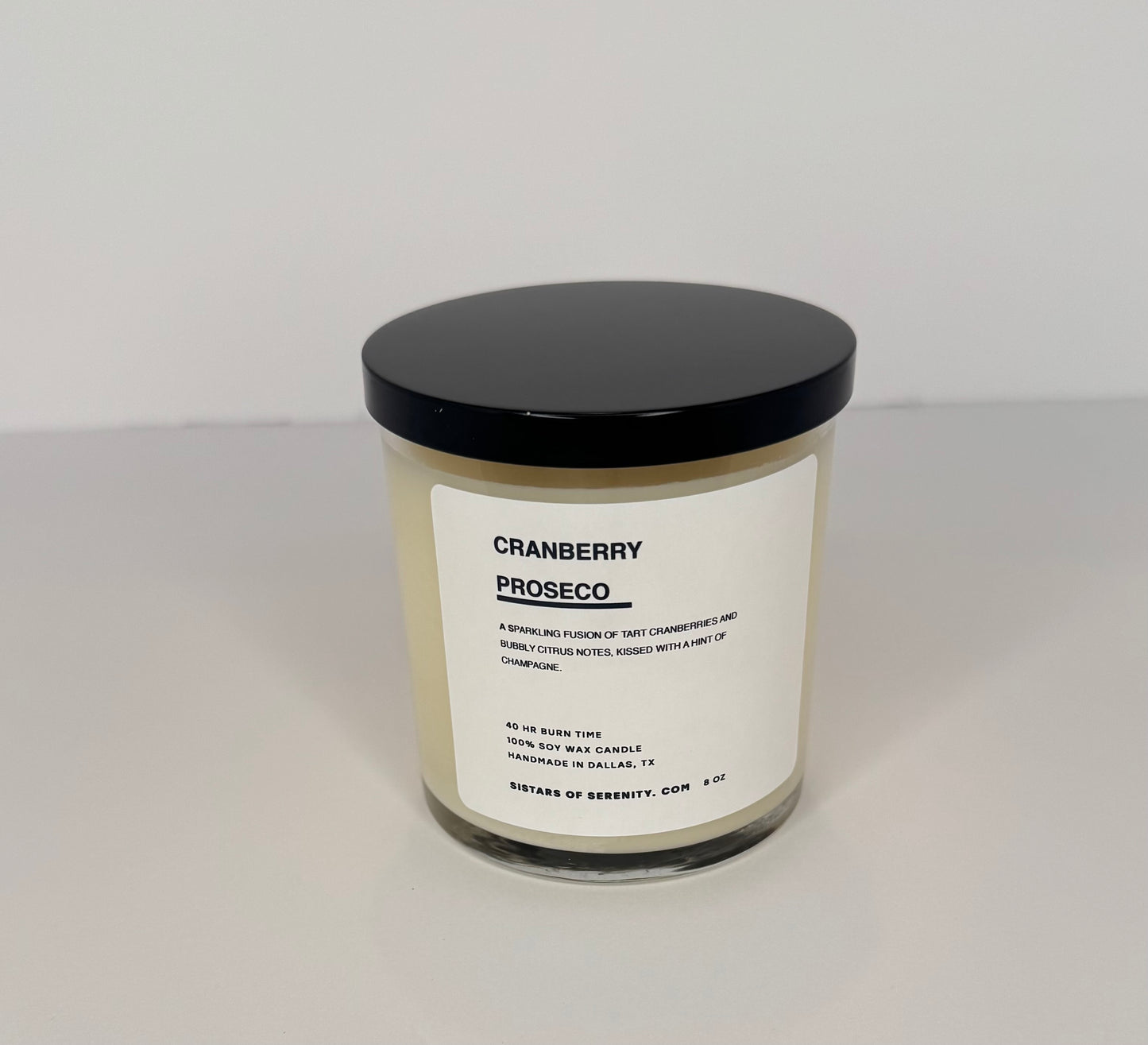 Cranberry Proseco 8oz Glass Candle