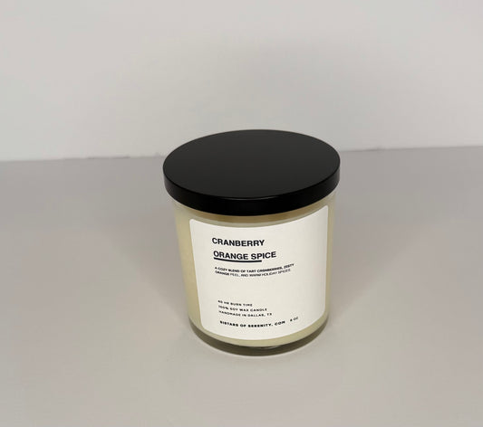 Cranberry Orange Spice Glass Candle