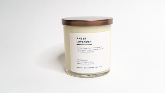 Amber-Lavender 8oz Glass Candle