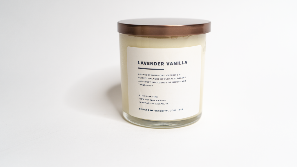Lavender & Vanilla 8oz Glass Candle